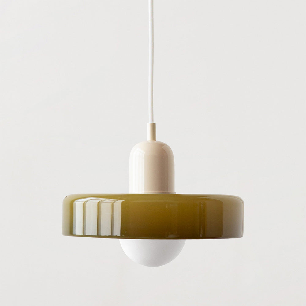 Colored Glass Bauhaus Pendant Light Fixture for Modern Home Decor & Dining Spaces