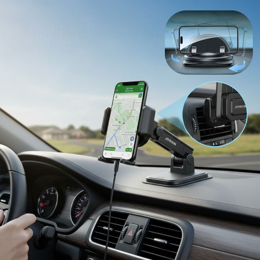 360° Rotating Car Phone Mounts | Phone Holders Adjustable Dashboard & Air Vent Mount for Smartphones, Ideal for Safe Driving and Navigation