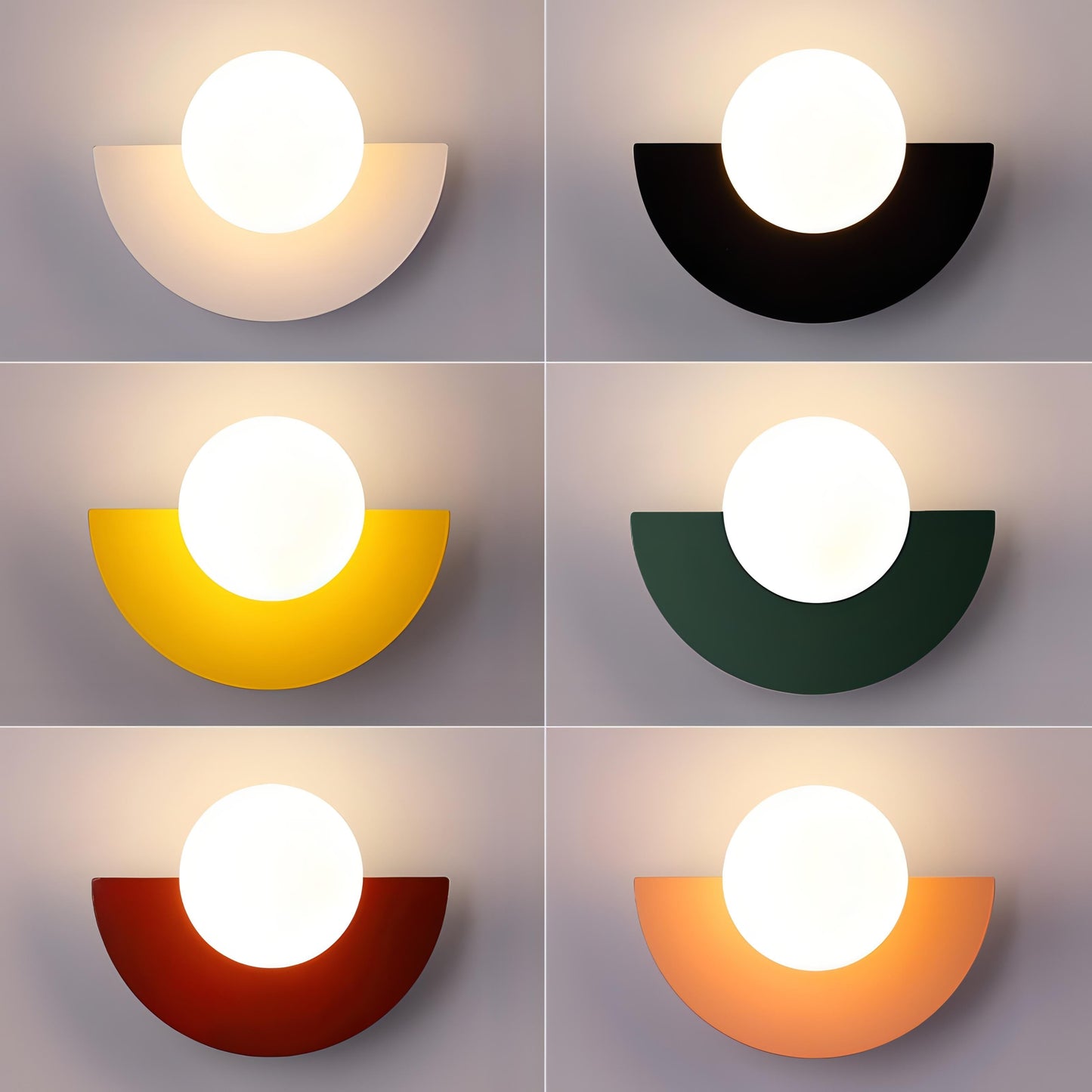 Nordic Semicircle Wall Lamp - Modern LED Fixture for Living Room, Bedroom & Hallway Lighting