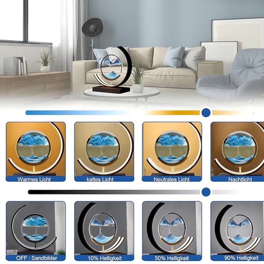 Illuminated Sand Art | Dynamic, Stress-Reducing Decor for Living Room, Bedroom & Office | Accessories for Lounge Room