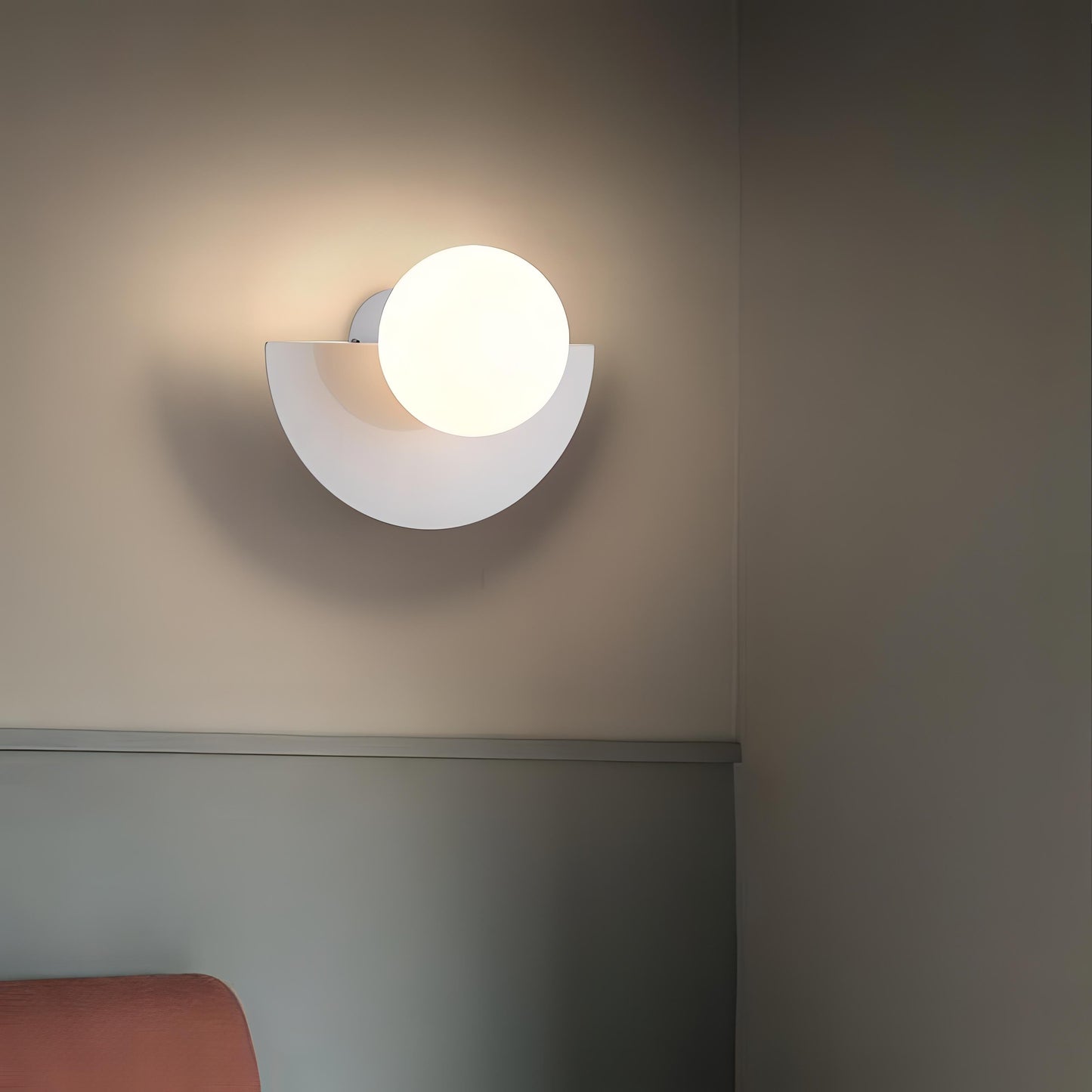 Nordic Semicircle Wall Lamp - Modern LED Fixture for Living Room, Bedroom & Hallway Lighting