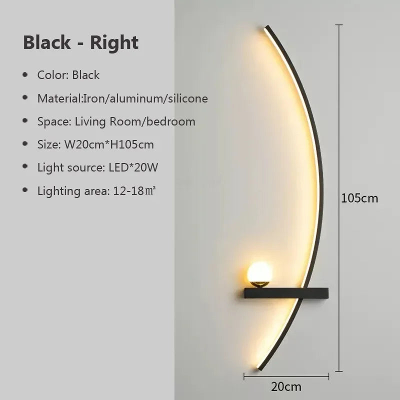 Contemporary Edge Wall Lamp – Black & Gold Indoor/Outdoor Lighting for Modern Spaces