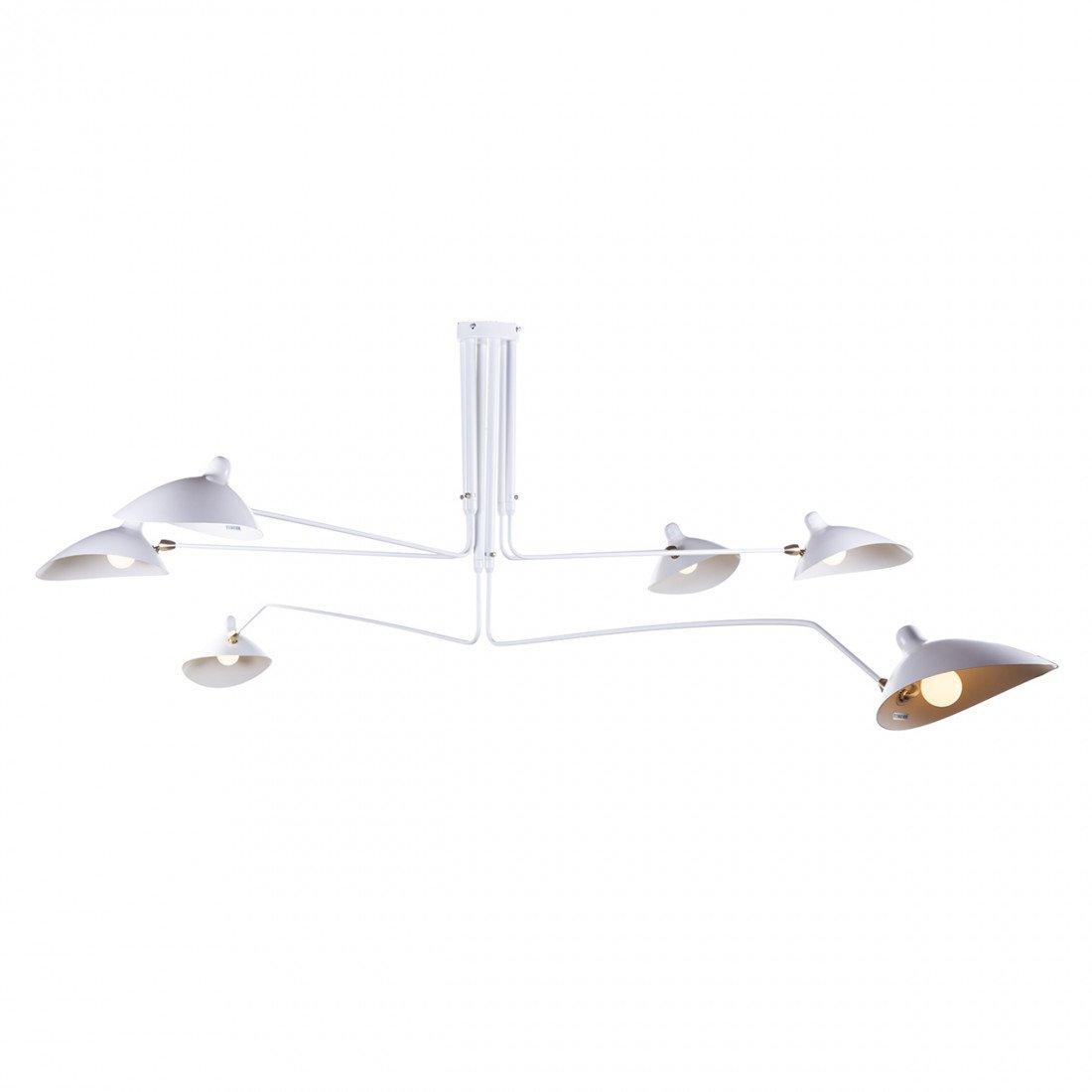 LED Ceiling Light Fixture - Serge Mouille Style - Adjustable Arm Design for Living Room & Modern Spaces
