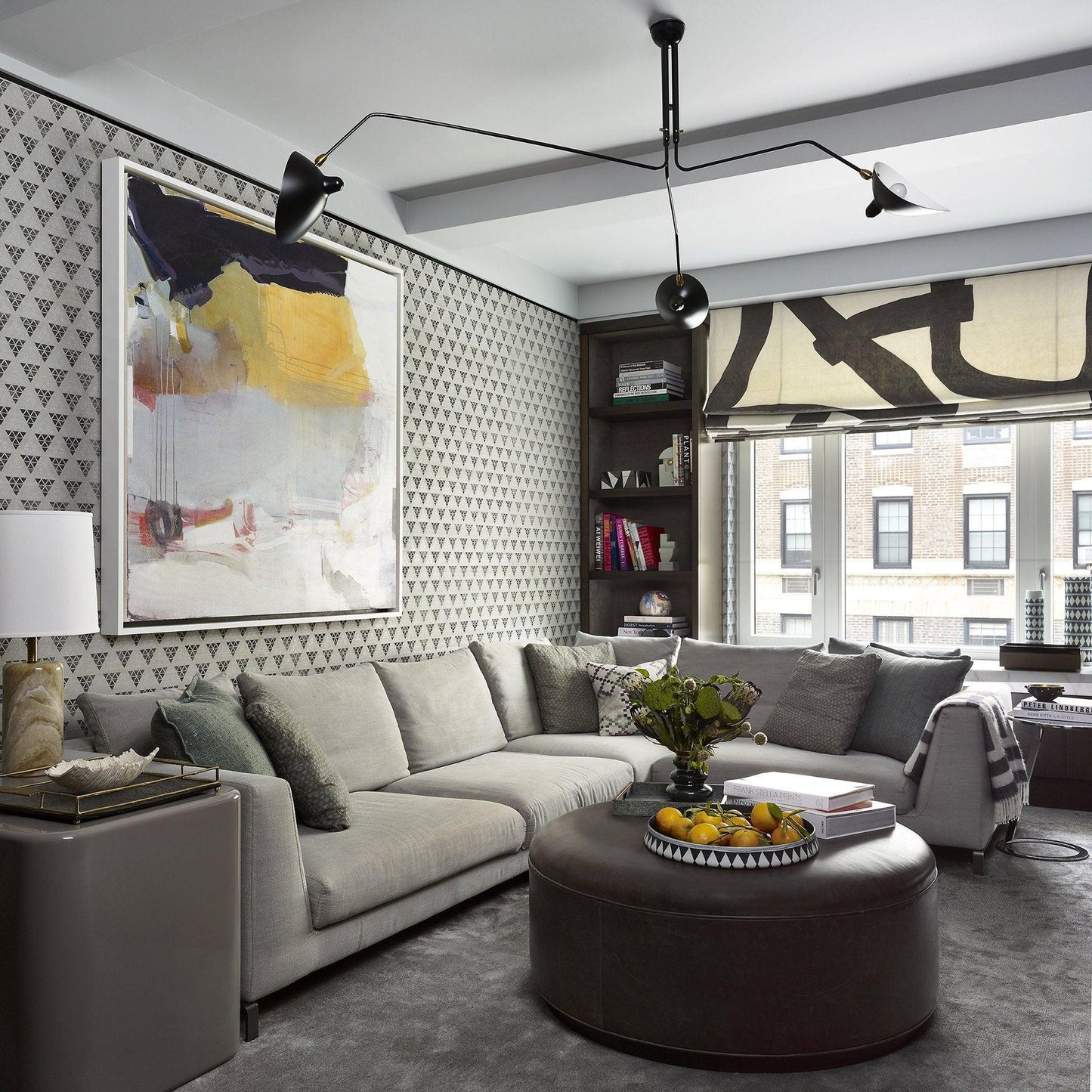 LED Ceiling Light Fixture - Serge Mouille Style - Adjustable Arm Design for Living Room & Modern Spaces