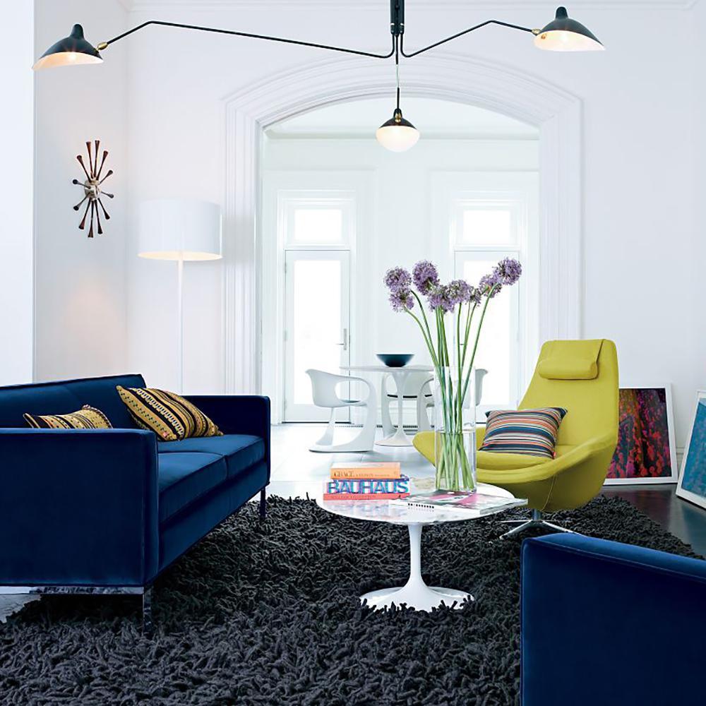 LED Ceiling Light Fixture - Serge Mouille Style - Adjustable Arm Design for Living Room & Modern Spaces