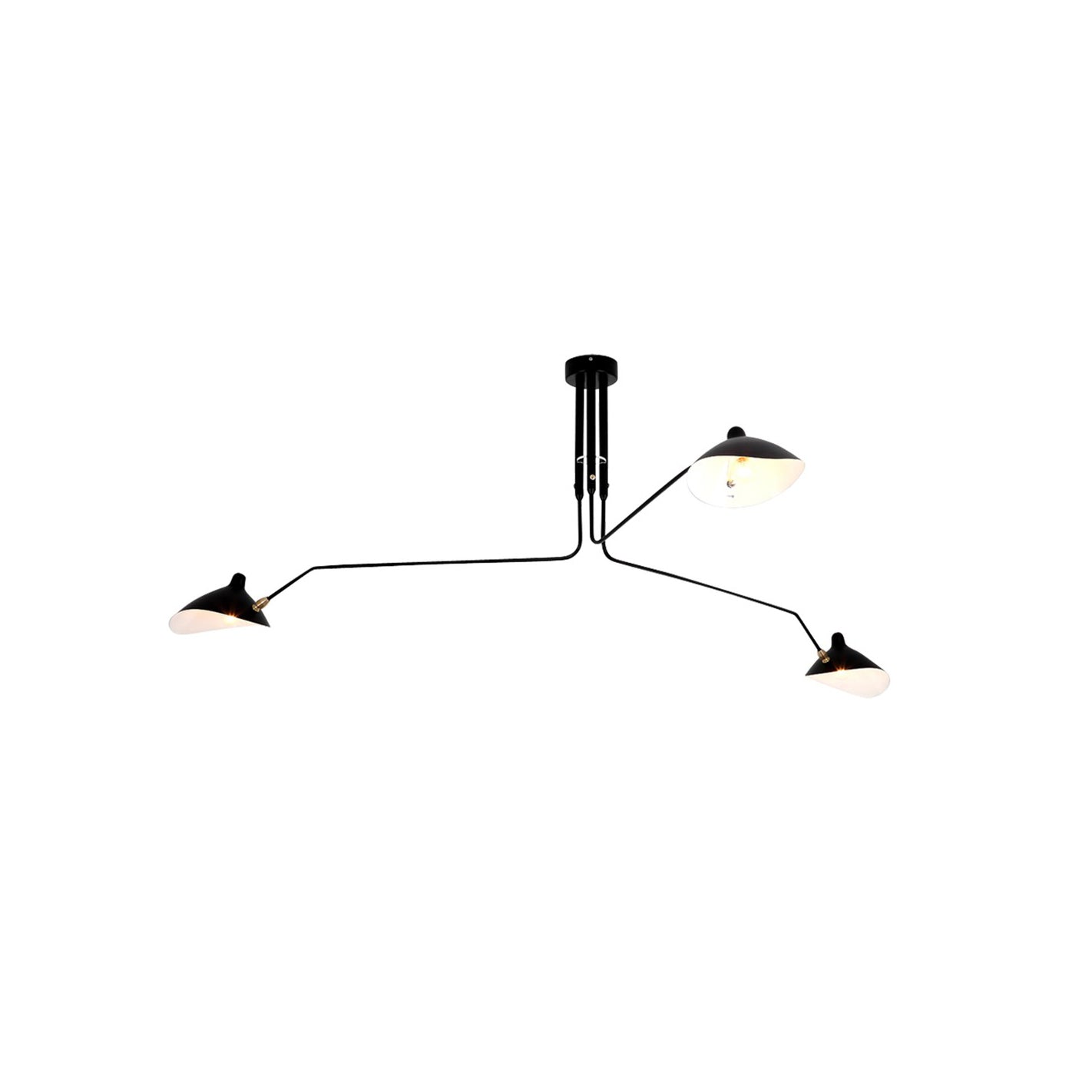 LED Ceiling Light Fixture - Serge Mouille Style - Adjustable Arm Design for Living Room & Modern Spaces
