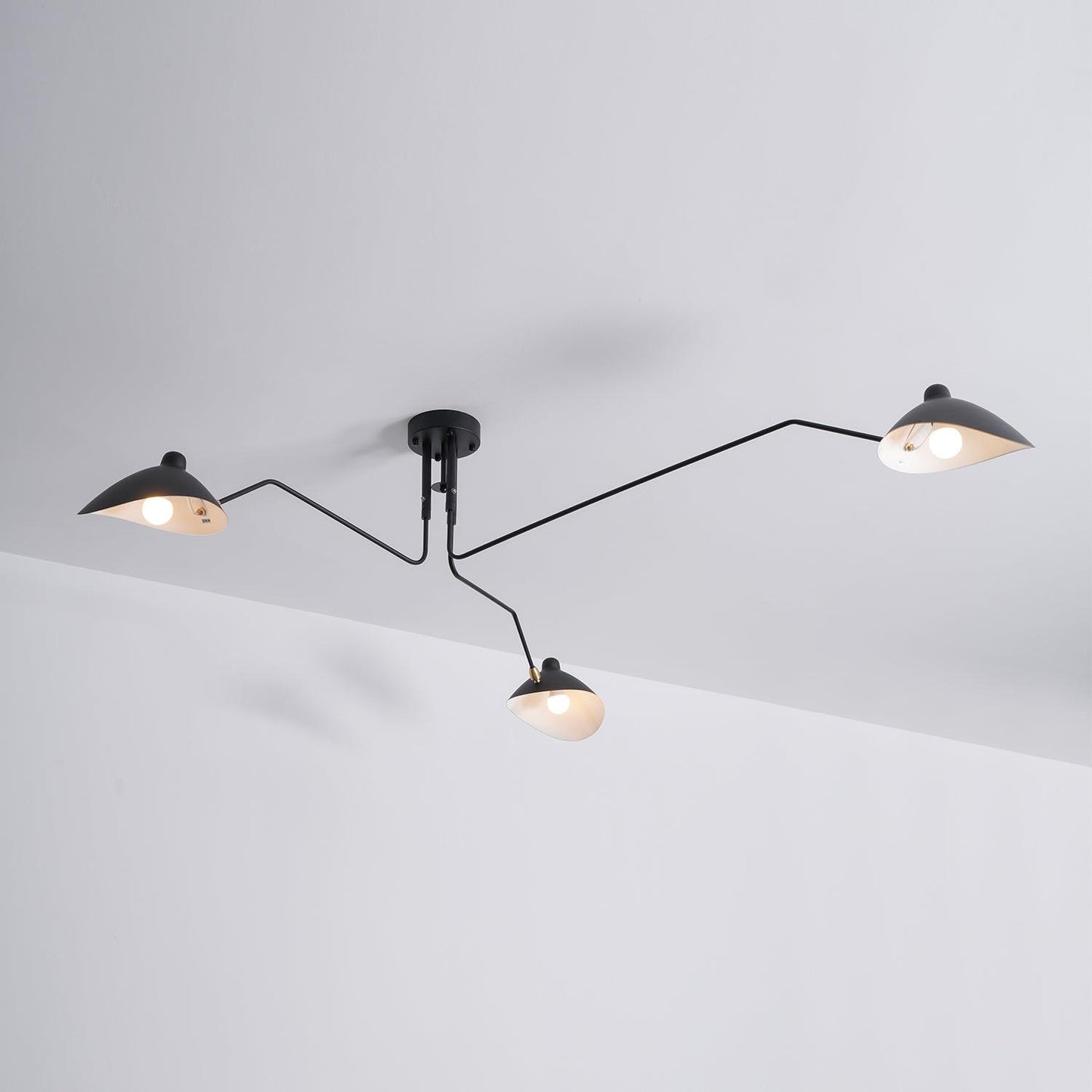 LED Ceiling Light Fixture - Serge Mouille Style - Adjustable Arm Design for Living Room & Modern Spaces