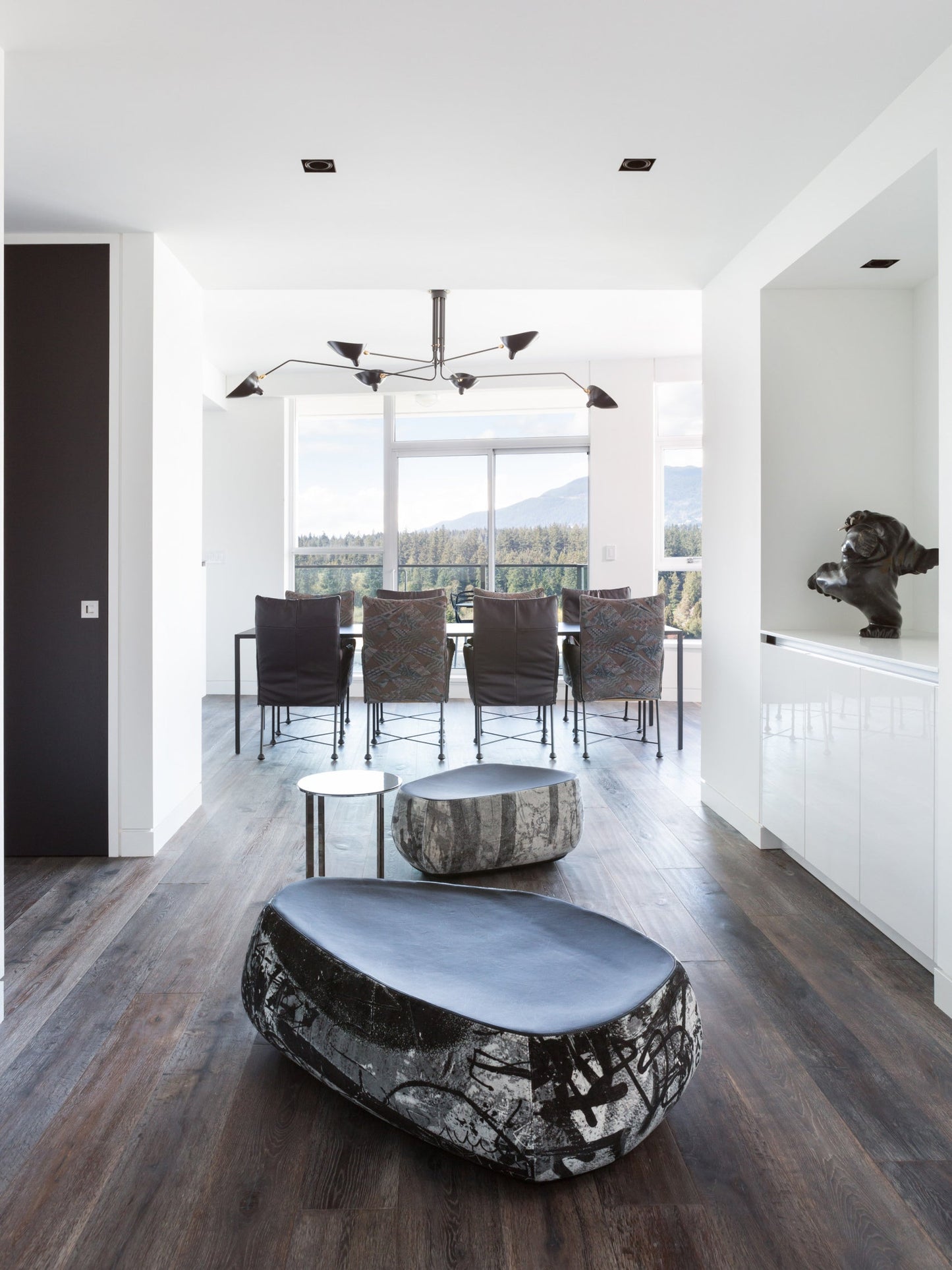 LED Ceiling Light Fixture - Serge Mouille Style - Adjustable Arm Design for Living Room & Modern Spaces