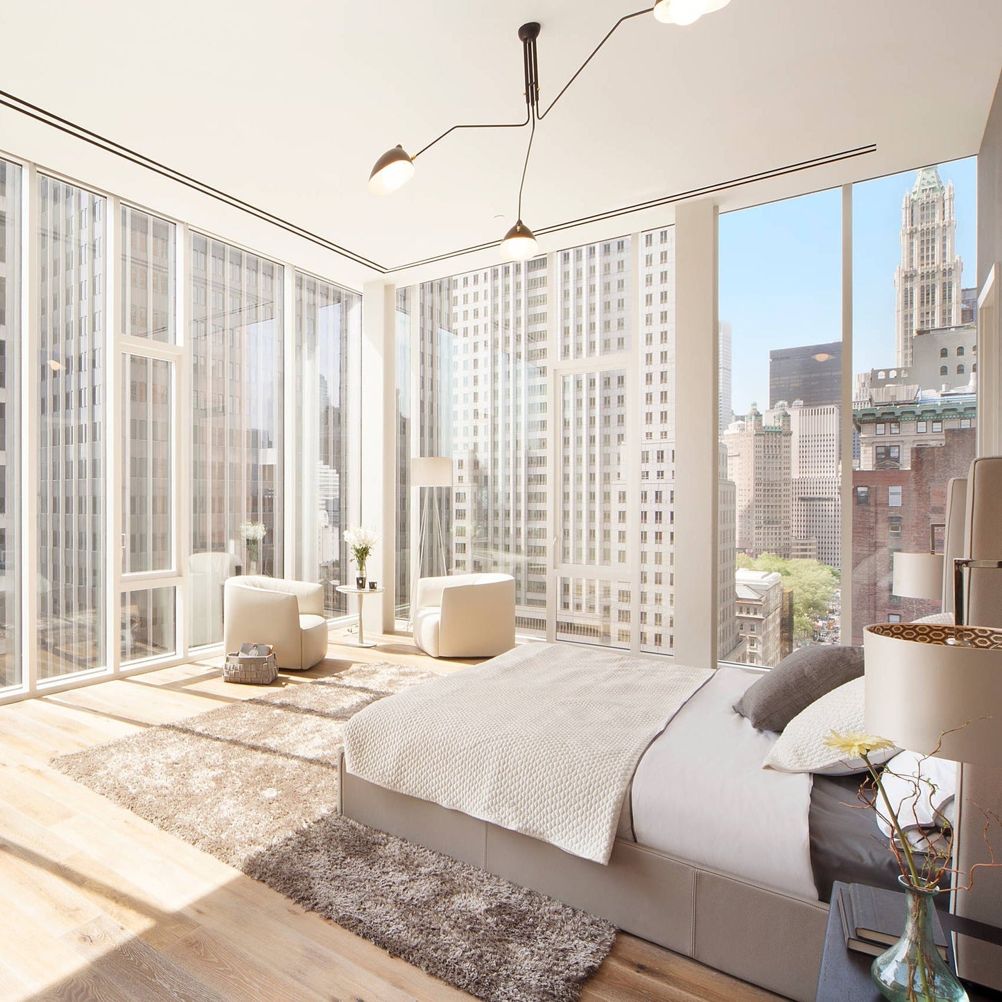 LED Ceiling Light Fixture - Serge Mouille Style - Adjustable Arm Design for Living Room & Modern Spaces