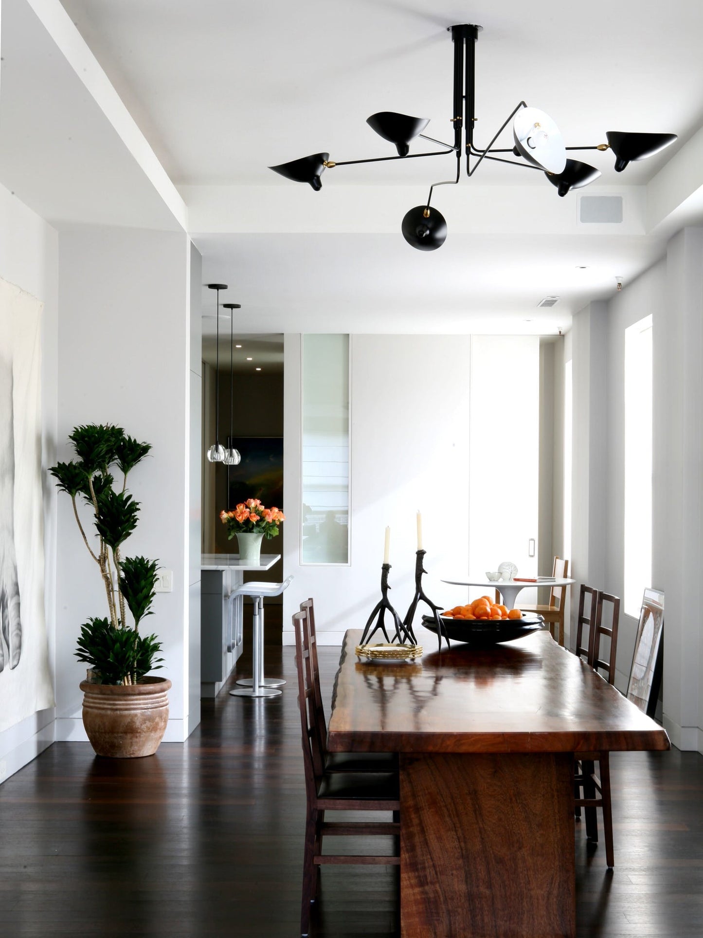 LED Ceiling Light Fixture - Serge Mouille Style - Adjustable Arm Design for Living Room & Modern Spaces