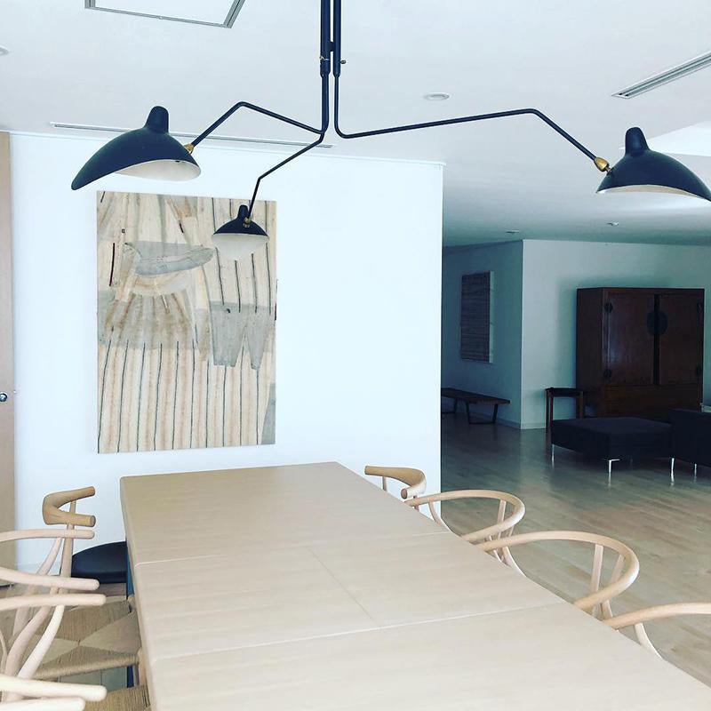 LED Ceiling Light Fixture - Serge Mouille Style - Adjustable Arm Design for Living Room & Modern Spaces