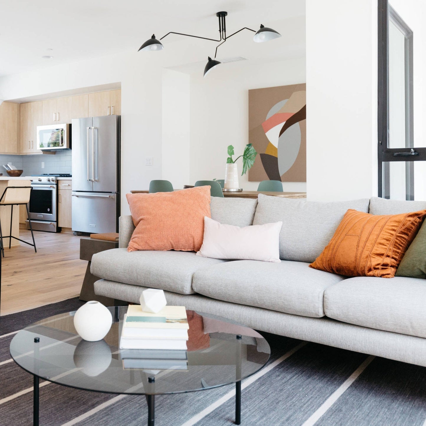 LED Ceiling Light Fixture - Serge Mouille Style - Adjustable Arm Design for Living Room & Modern Spaces