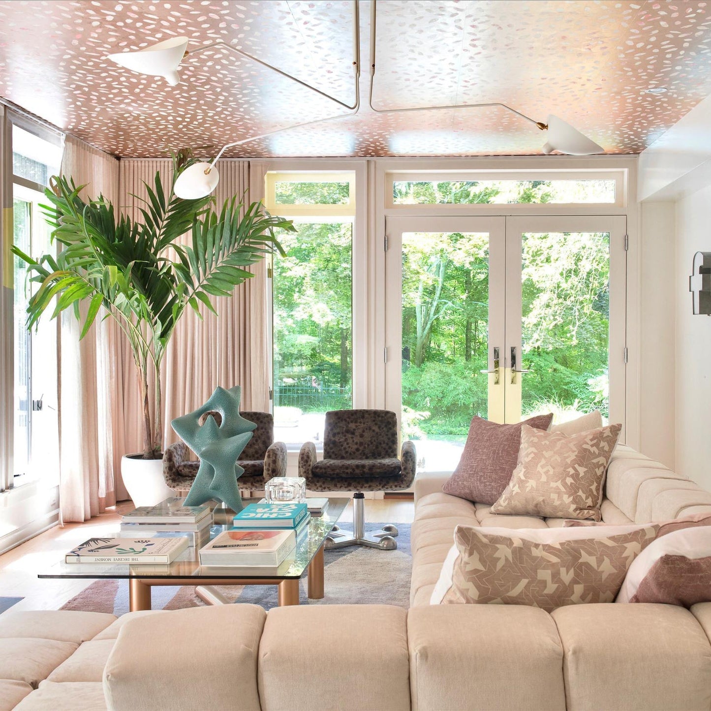 LED Ceiling Light Fixture - Serge Mouille Style - Adjustable Arm Design for Living Room & Modern Spaces