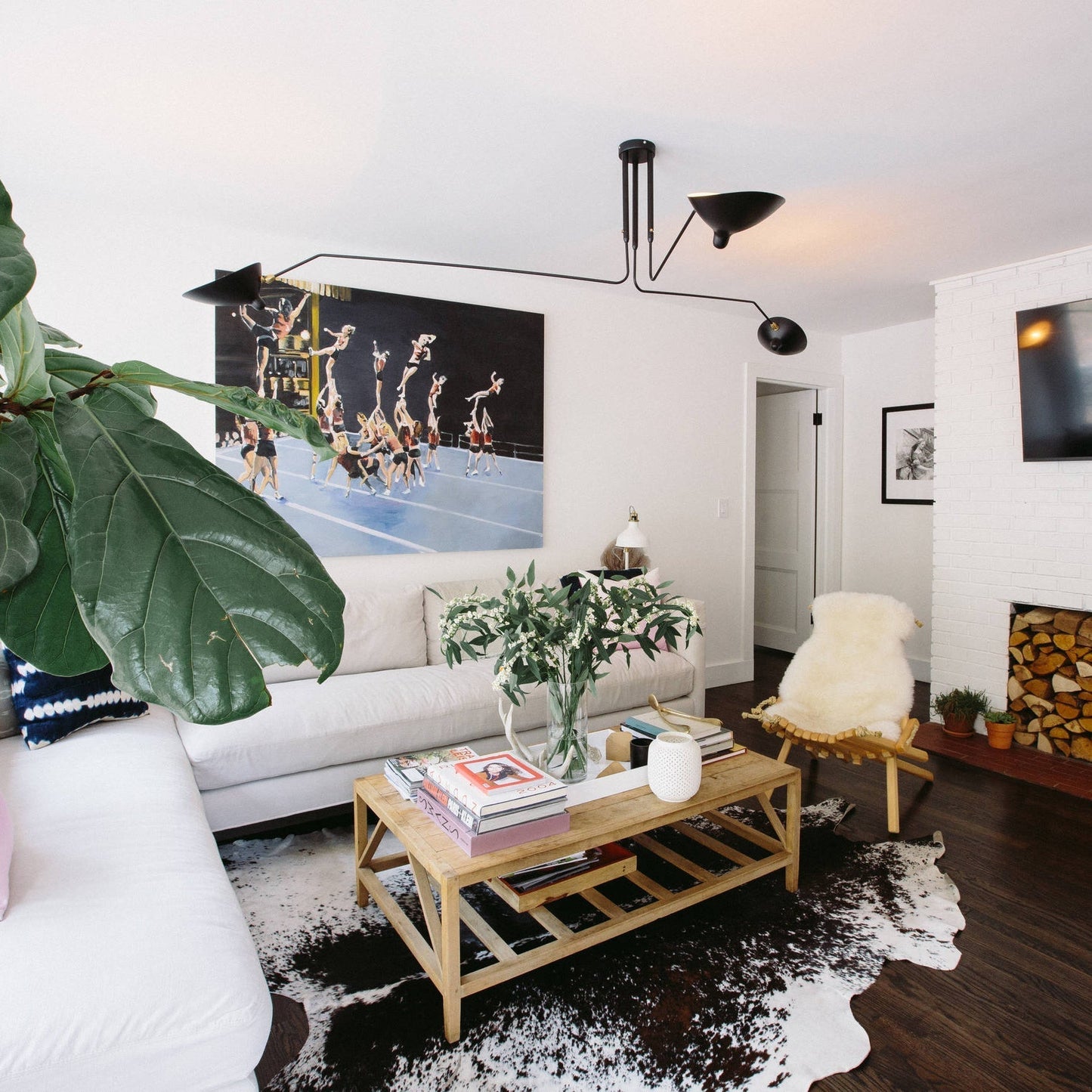 LED Ceiling Light Fixture - Serge Mouille Style - Adjustable Arm Design for Living Room & Modern Spaces