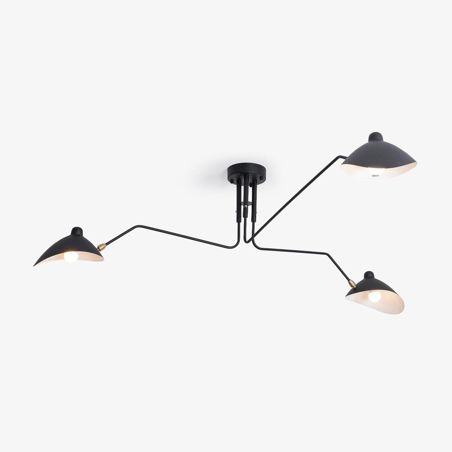LED Ceiling Light Fixture - Serge Mouille Style - Adjustable Arm Design for Living Room & Modern Spaces