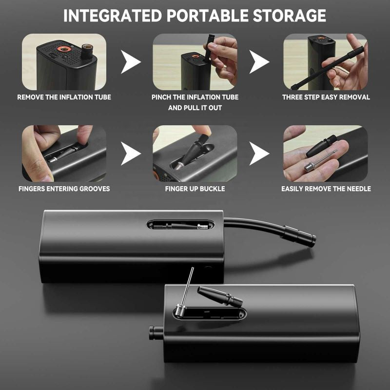 Portable Air Pump | Tire Inflator Portable 120 PSI, USB-C Rechargeable & Ideal for Cars, Bikes, Sports Balls & Emergencies