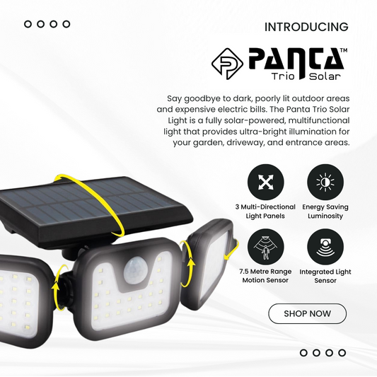 Solar-Powered Outdoor Lights – Panta Trio with Motion Sensor for Garden & Security Lighting