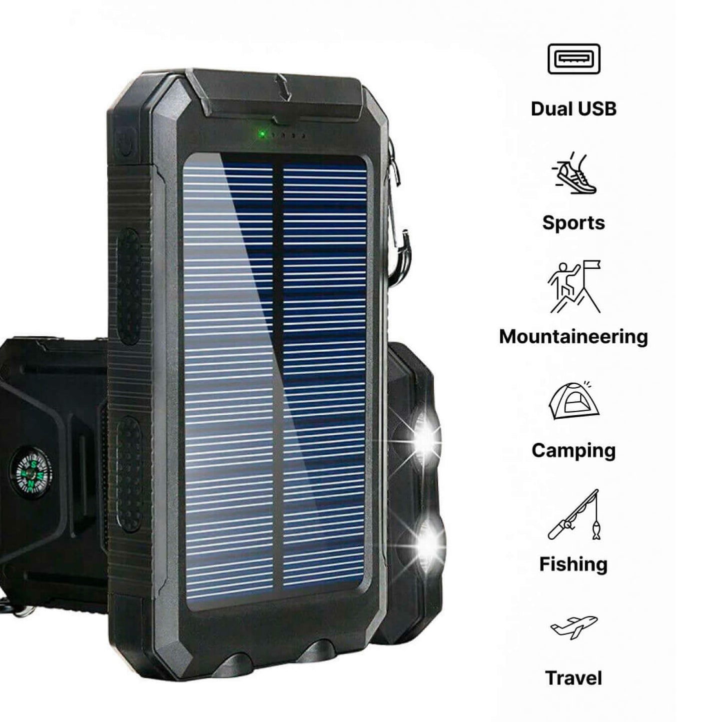 500000mAh Solar Charger Waterproof Power Bank External