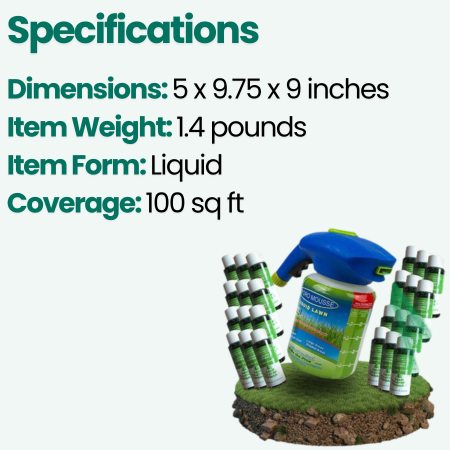 Liquid Lawn Hydro Mousse Spray On Grass Seed | Easy Application for Patchy Lawns & High-Traffic Areas