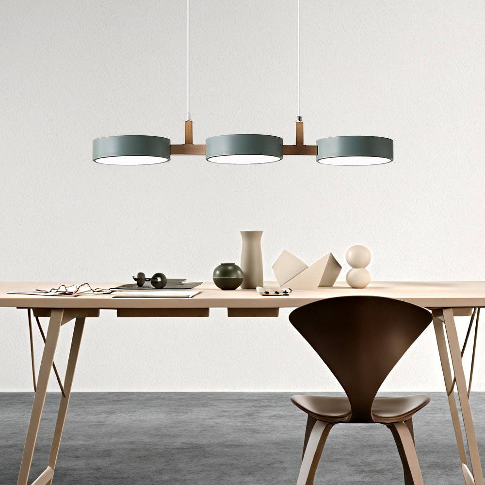 Metal Multi Light Nordic Flush Ceiling Light | Durable Iron & Wood Design for Kitchen and Dining Room