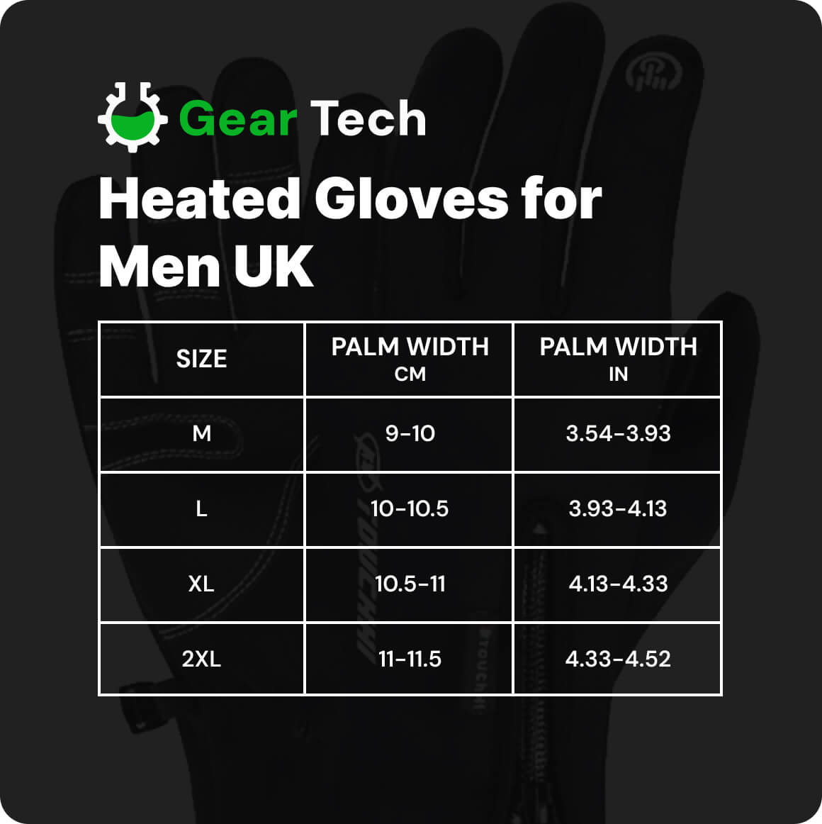 Heated Gloves for Men UK – Thermal Waterproof Winter Gloves with Heating & Touchscreen Grip
