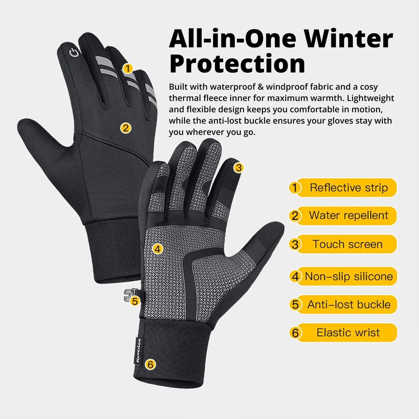 Thermal Winter Cycling Gloves UK | Waterproof, Windproof & Touchscreen Warm Running Gloves for Men & Women