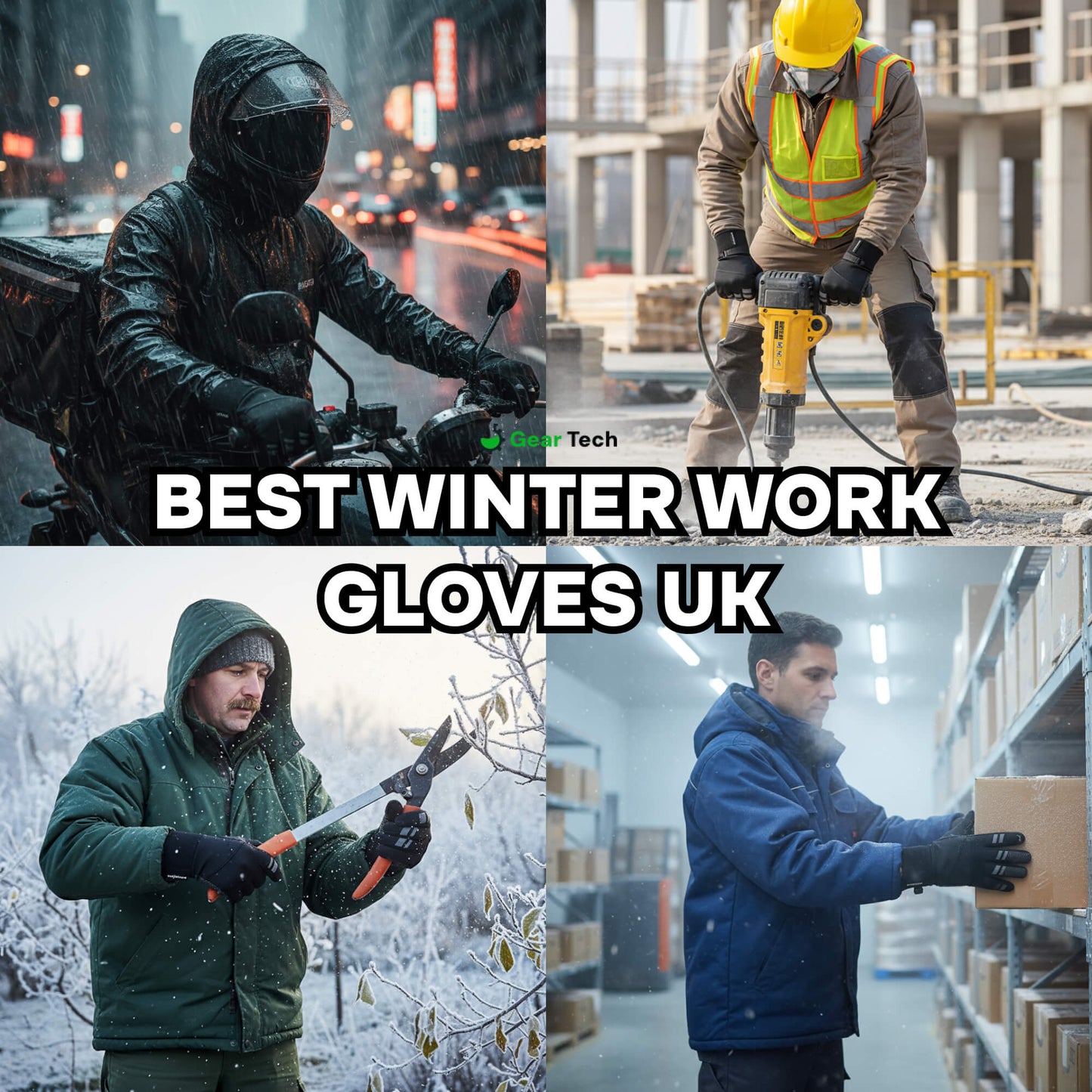Thermal Waterproof Work Gloves – Durable Non-Slip Winter Gloves with Touchscreen for Outdoor Work UK