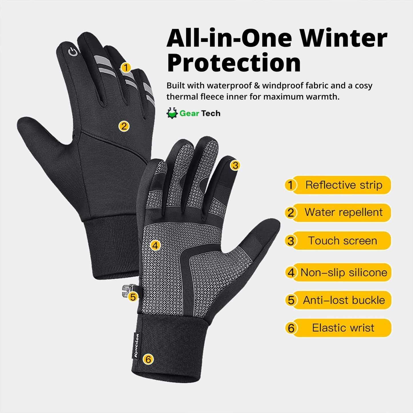 Thermal Waterproof Work Gloves – Durable Non-Slip Winter Gloves with Touchscreen for Outdoor Work UK