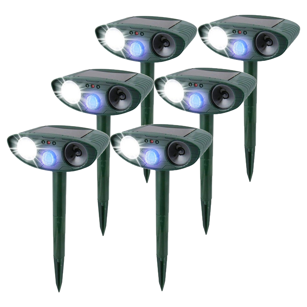 Solar Powered Ultrasonic Rabbit Repeller with Flashing Light – Effective Pest Control for Gardens and Yards