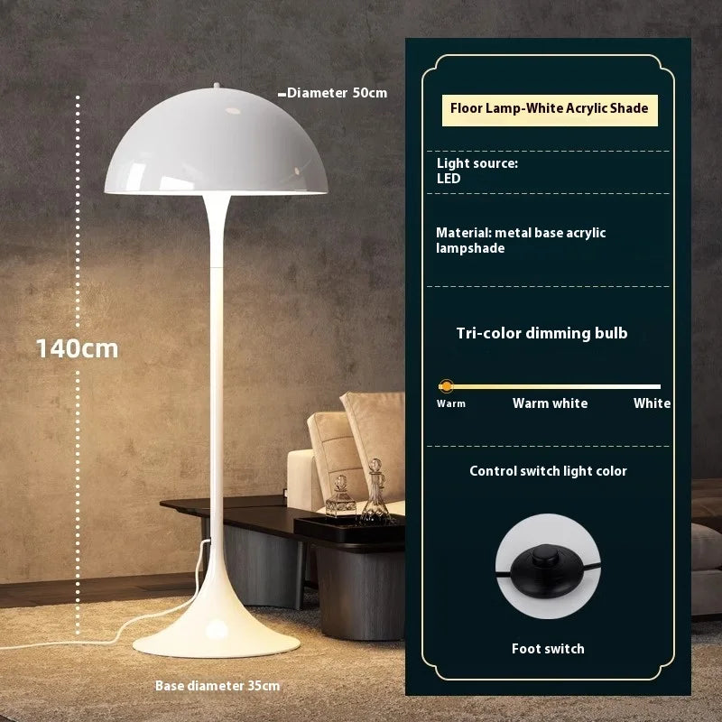 LED Mushroom Floor Lamp - Nordic Danish Design - Modern Lighting for Living Room & Bedroom