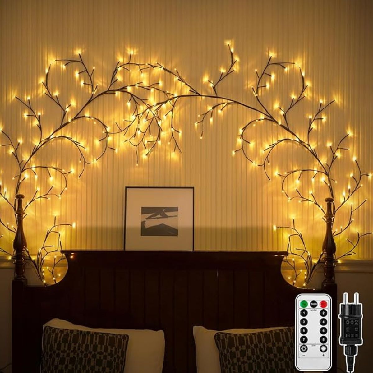 LED Grapevine Fairy Lights - 100 LED String Lights with Green Wire for Indoor & Outdoor Decoration, Parties, and Garden Use