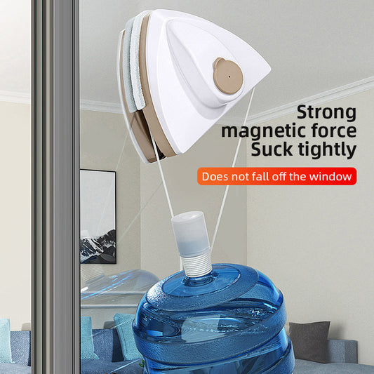Magnetic Double-layer Window Cleaner with Automatic Water Discharge