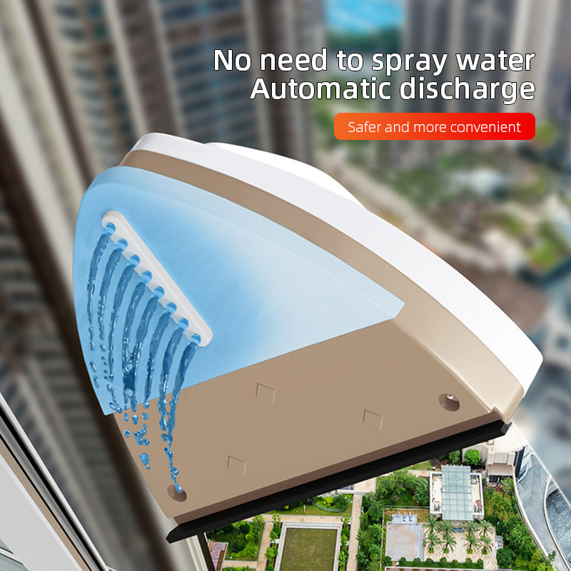 Magnetic Double-layer Window Cleaner with Automatic Water Discharge