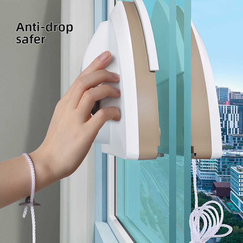 Magnetic Double-layer Window Cleaner with Automatic Water Discharge