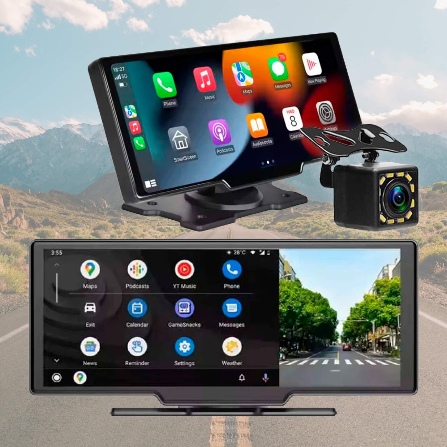 10.25” Wireless CarPlay & Android Auto Display | Ultra-Wide HD Screen for Easy Navigation & Hands-Free Calls in Your Car