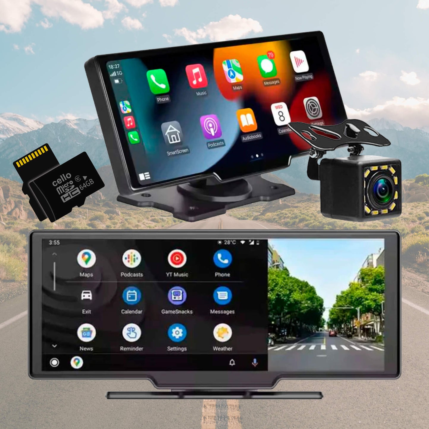 10.25” Wireless CarPlay & Android Auto Display | Ultra-Wide HD Screen for Easy Navigation & Hands-Free Calls in Your Car