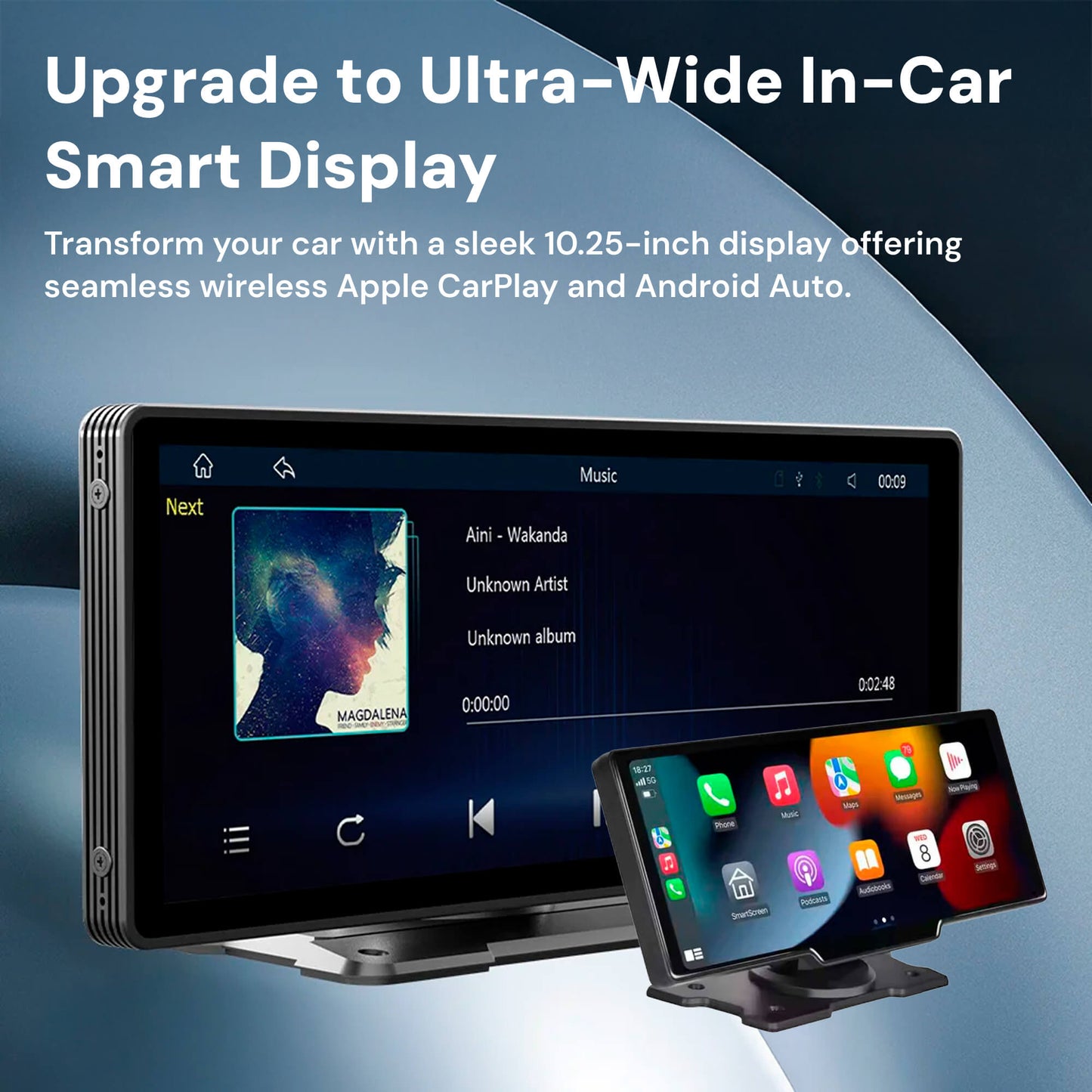 10.25” Wireless CarPlay & Android Auto Display | Ultra-Wide HD Screen for Easy Navigation & Hands-Free Calls in Your Car