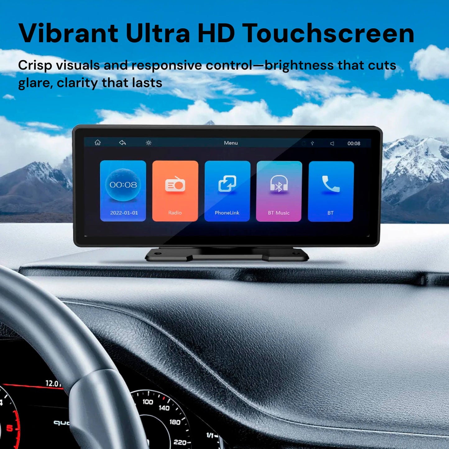 10.25” Wireless CarPlay & Android Auto Display | Ultra-Wide HD Screen for Easy Navigation & Hands-Free Calls in Your Car