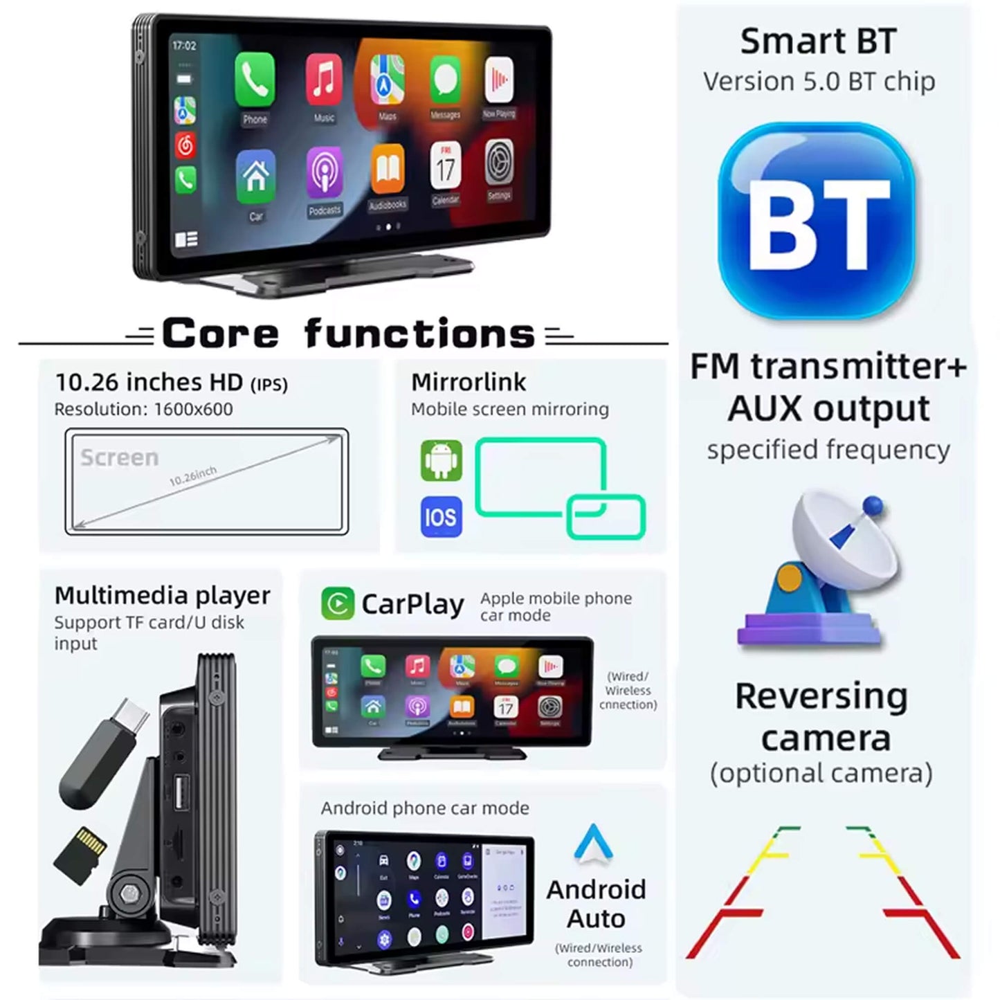 10.25” Wireless CarPlay & Android Auto Display | Ultra-Wide HD Screen for Easy Navigation & Hands-Free Calls in Your Car