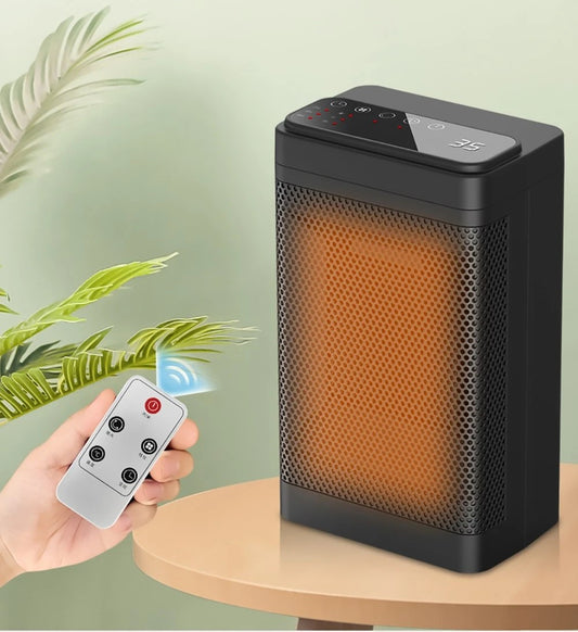 Portable Electric PTC Fan Heater | Fast Heating, Remote Control & Adjustable Temperature for Bathroom and Living Room Use