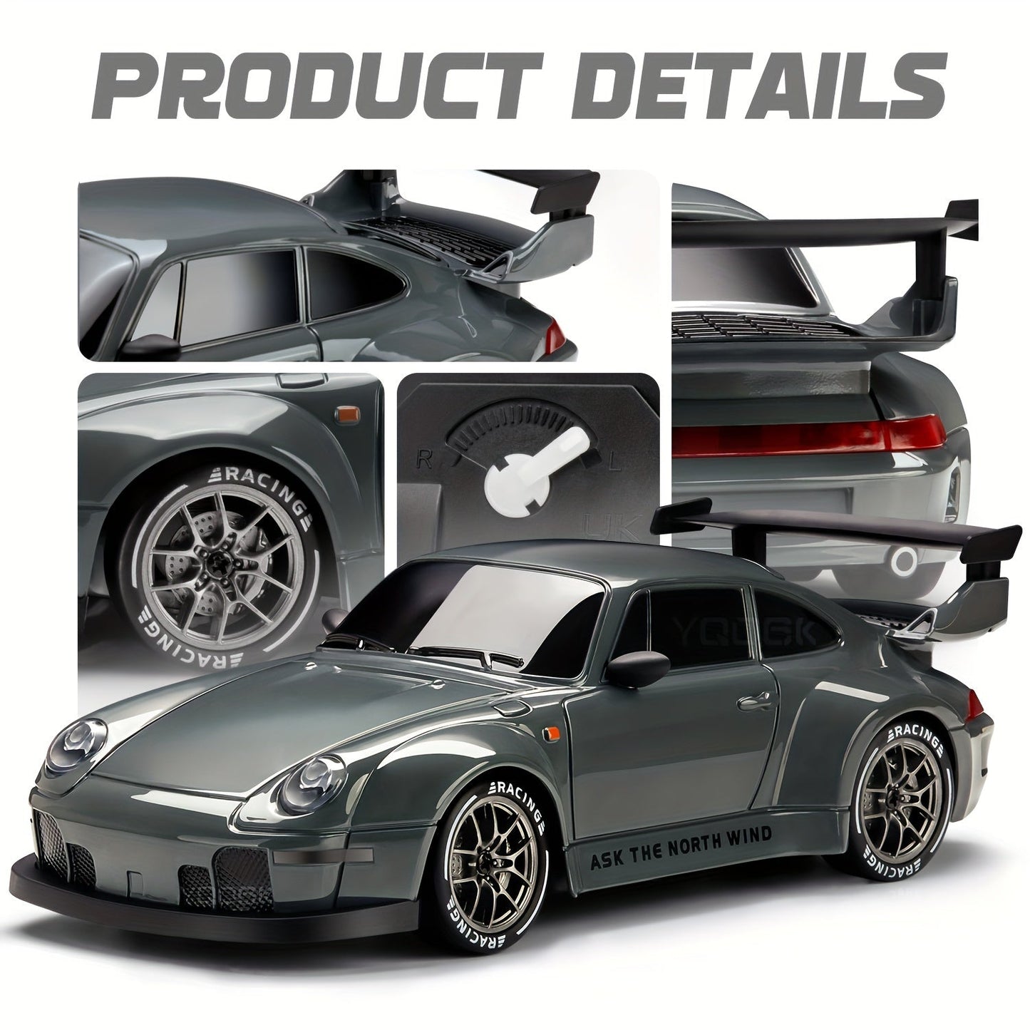 1:24 RC Drift Car | 4WD, LED Wheels & USB Rechargeable for Indoor and Outdoor Racing Fun