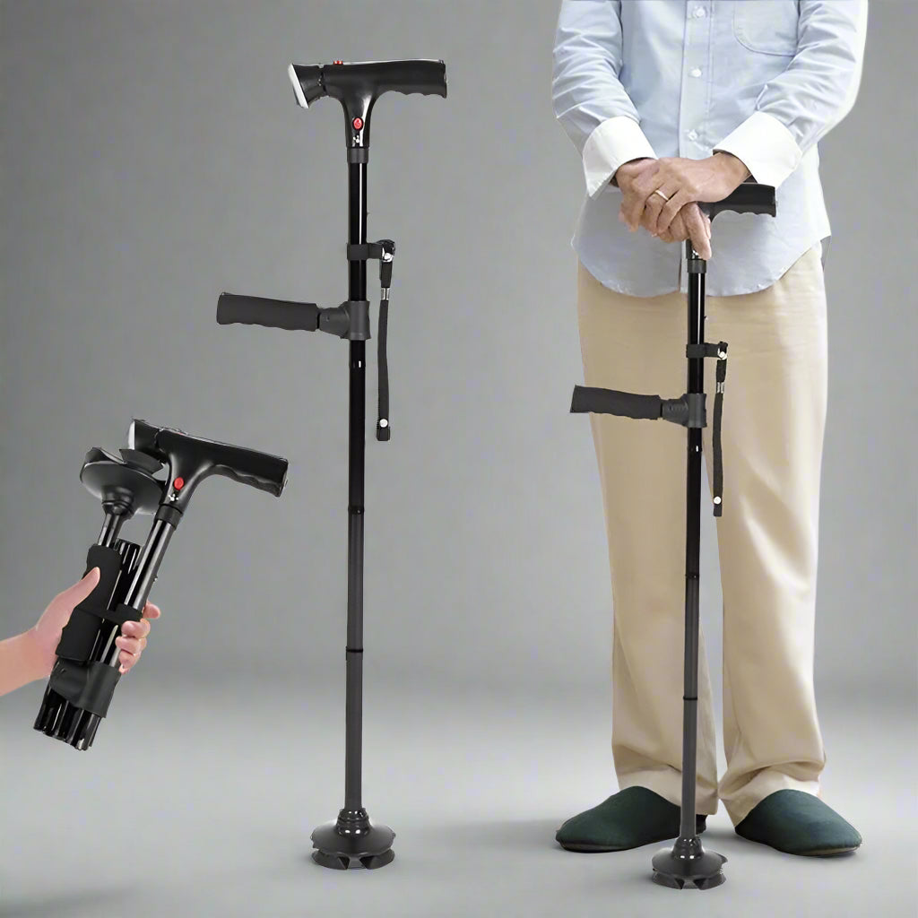 Folding Cane | Lightweight, Telescopic & Collapsible Walking Stick for Seniors and Travellers