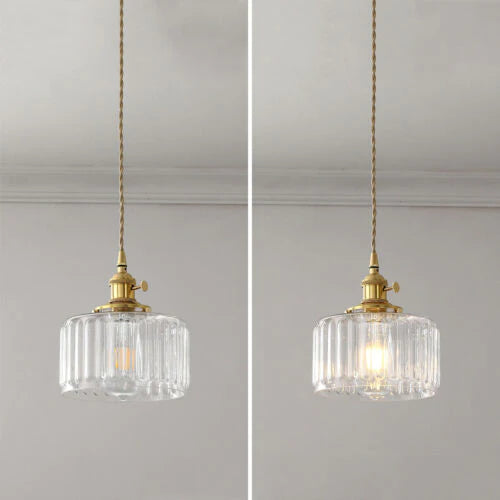 Vintage Crystal Pendant Light Fixture for Dining Room & Living Room Decor