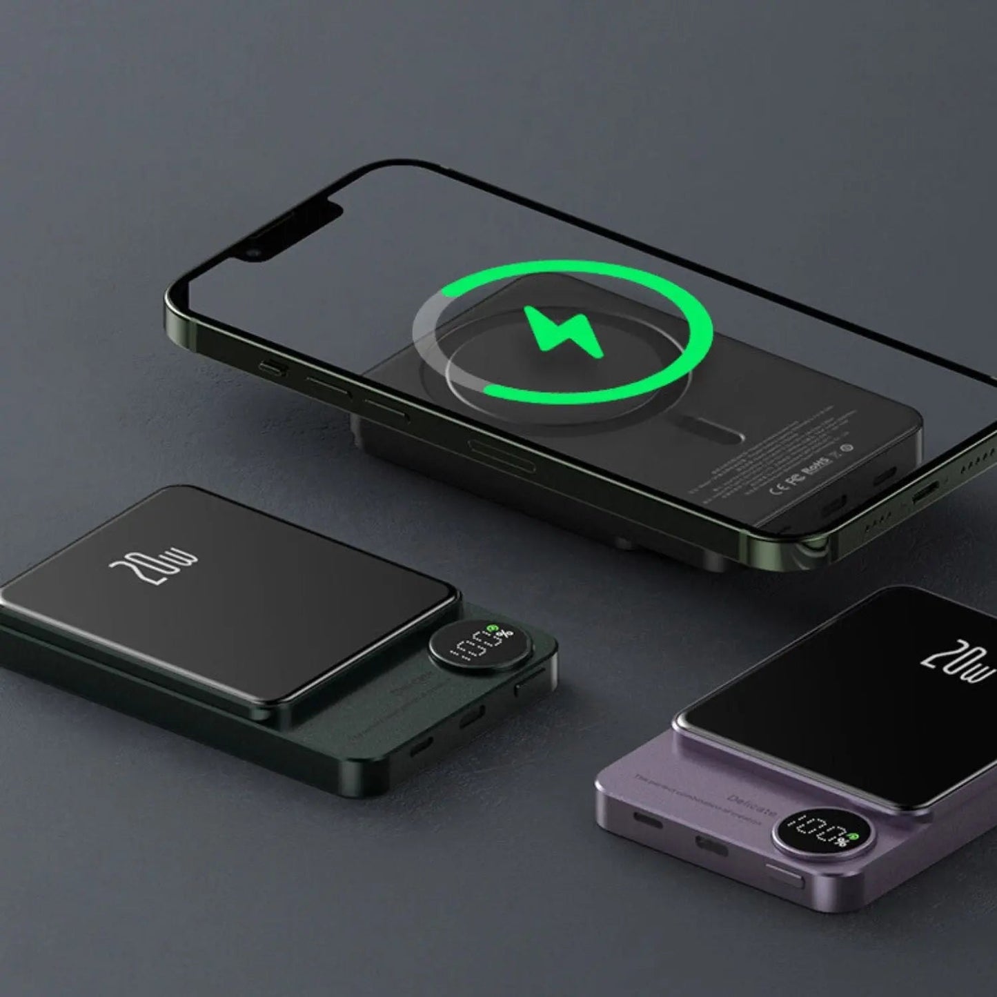 Sleek Magnetic Fast Charging Power Bank – Wireless, High-Capacity Backup Battery for All Devices