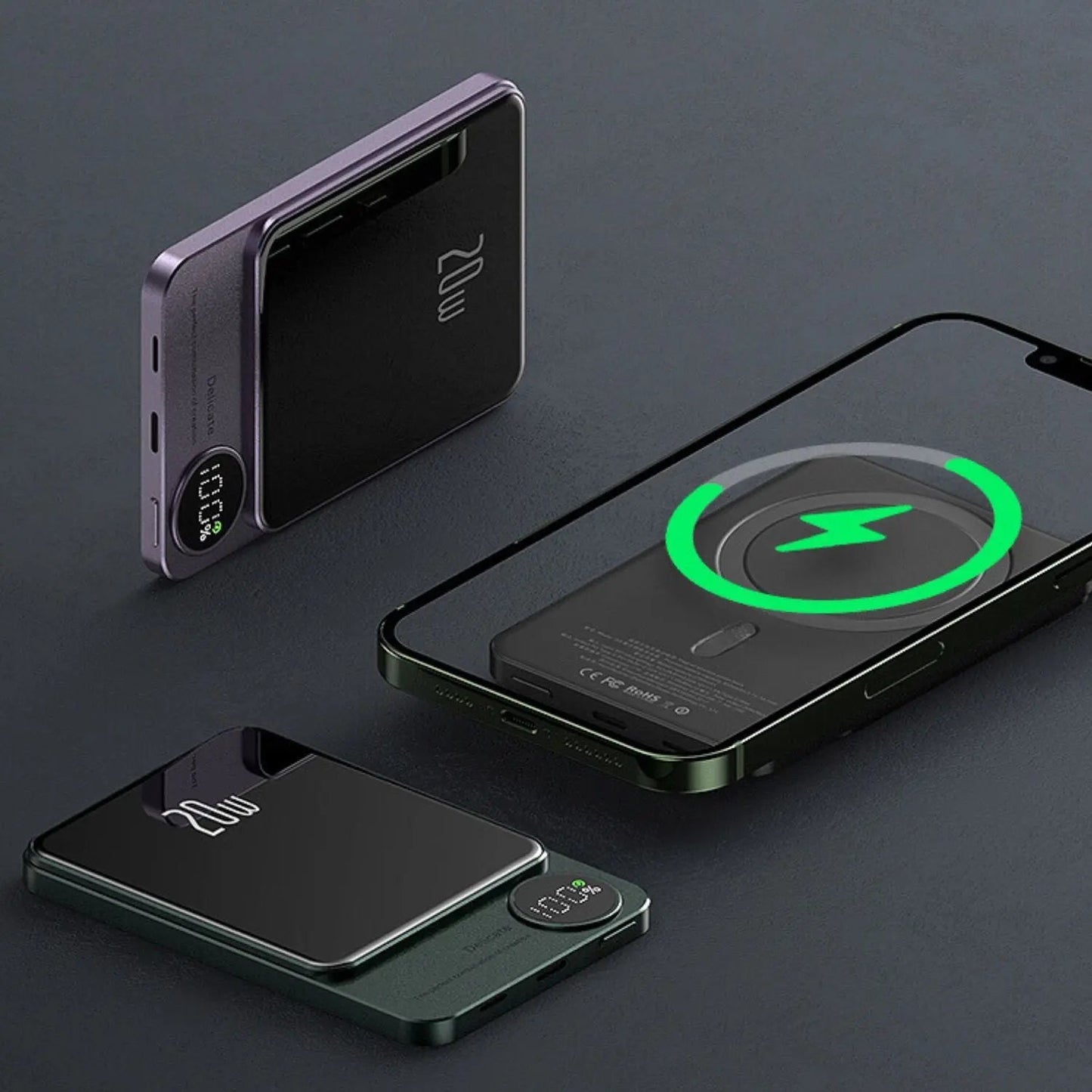 Sleek Magnetic Fast Charging Power Bank – Wireless, High-Capacity Backup Battery for All Devices
