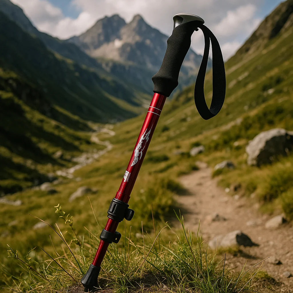 Adjustable Foldable Trekking Pole for Hiking, Backpacking & Outdoor Adventures - Lightweight Aluminum Design