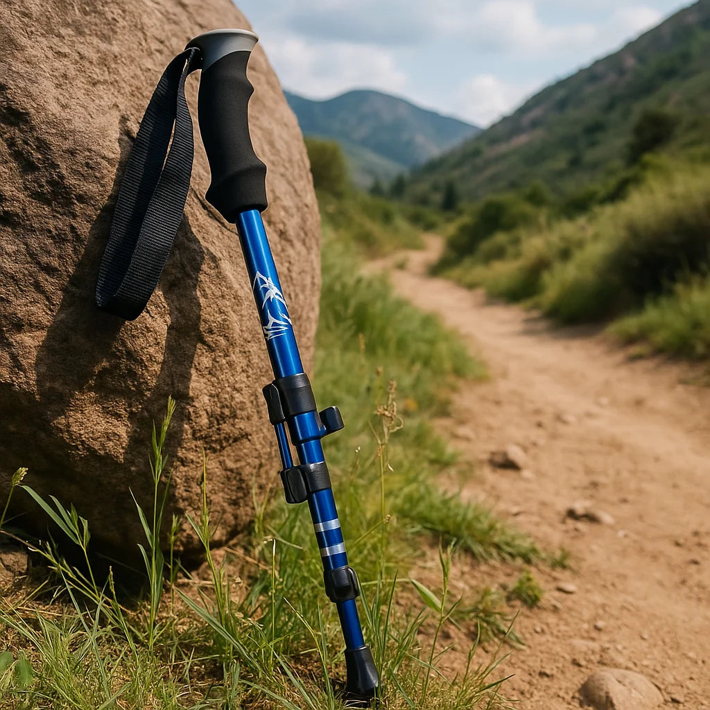 Adjustable Foldable Trekking Pole for Hiking, Backpacking & Outdoor Adventures - Lightweight Aluminum Design