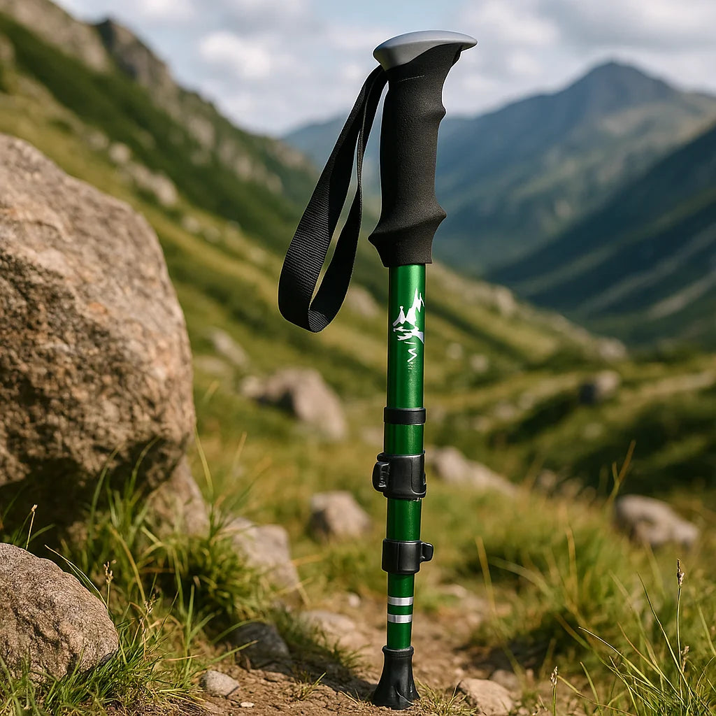 Adjustable Foldable Trekking Pole for Hiking, Backpacking & Outdoor Adventures - Lightweight Aluminum Design