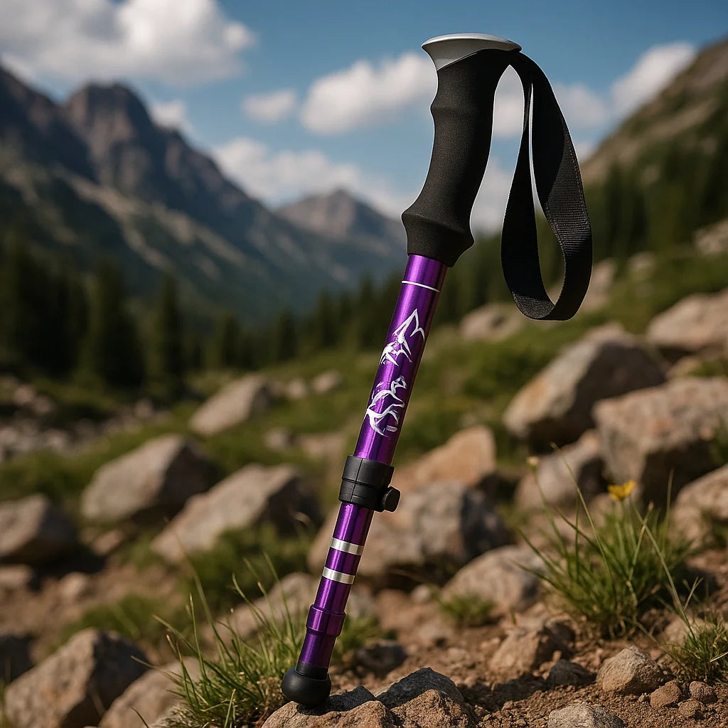 Adjustable Foldable Trekking Pole for Hiking, Backpacking & Outdoor Adventures - Lightweight Aluminum Design