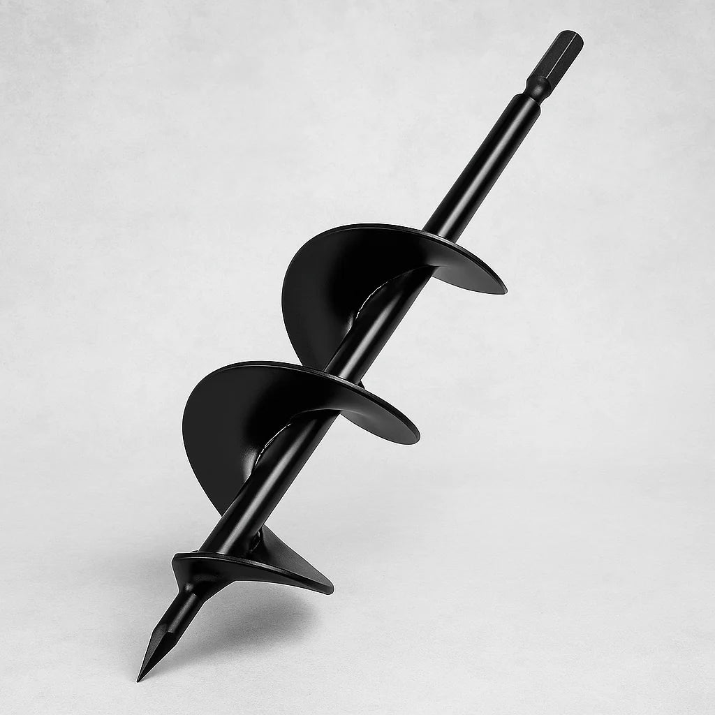 SoilBuster Garden Auger Drill Bit - 3-Inch Heavy-Duty Spiral Tool for Planting Bulbs, Flowers, and Vegetables